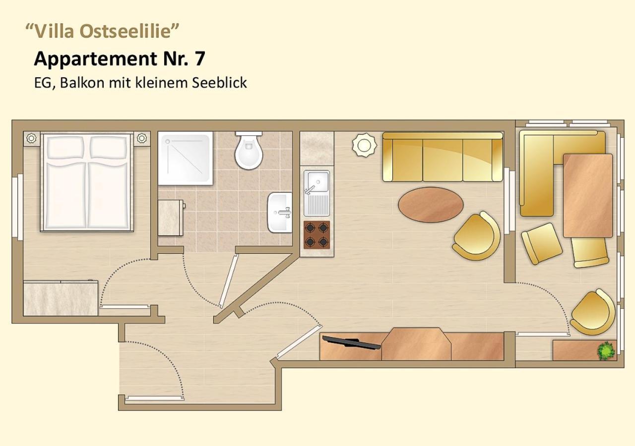 Villa Ostseelilie - Appartements Mit Balkon Und Meerblick 사스니츠 객실 사진